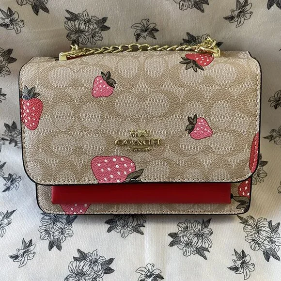 Coach Strawberry Tan Shoulder Crossbody Bag - Picture 13 of 14